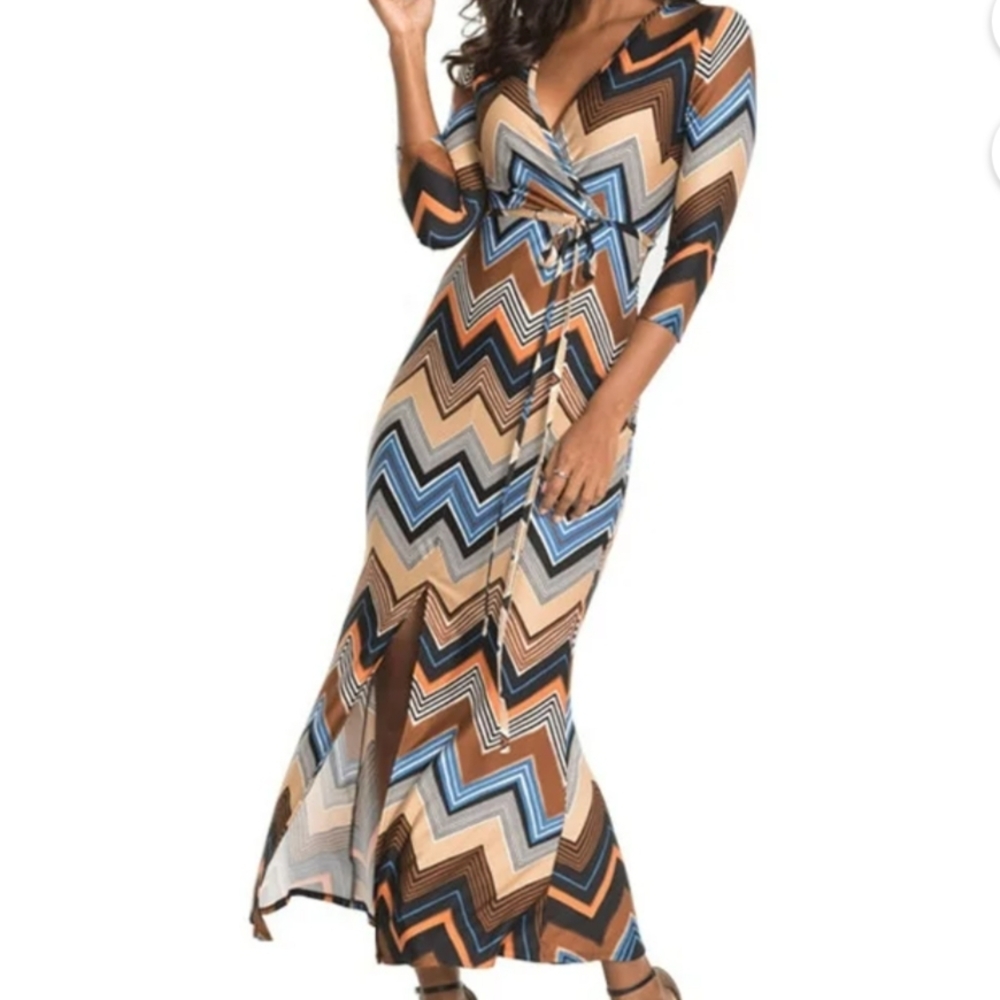VENUS Multicolor Chevron Maxi Dress